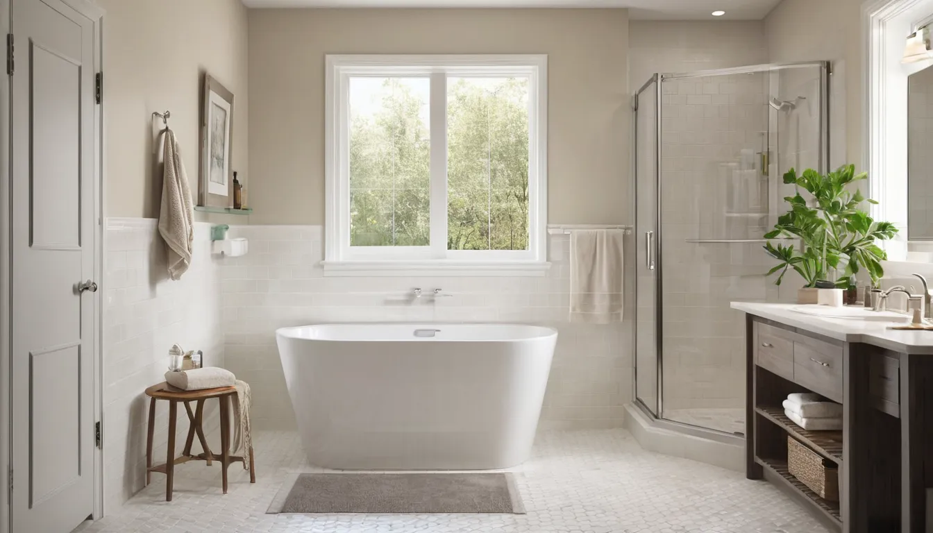 Walk-in tub with a low step-in door and grab bars in a bright Peabody home bathroom